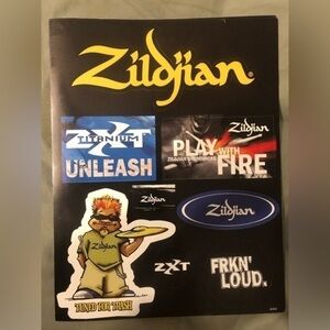 Zildjian Sheet of Decals/Stickers 8.5”x11”​